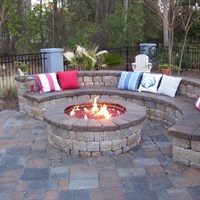 Custom Gas Burning Firepit with glass